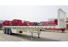 Tri Axle Flatbed Semi Trailer with Front Wall for Sale in Philippines