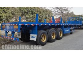 CIMC 12.5m Tri Axle Flatbed Trailer with Column has been ship to Tanzania