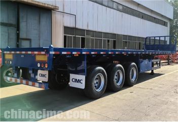 Tri Axle Flatbed Trailer with Front Wall will transport to Congo