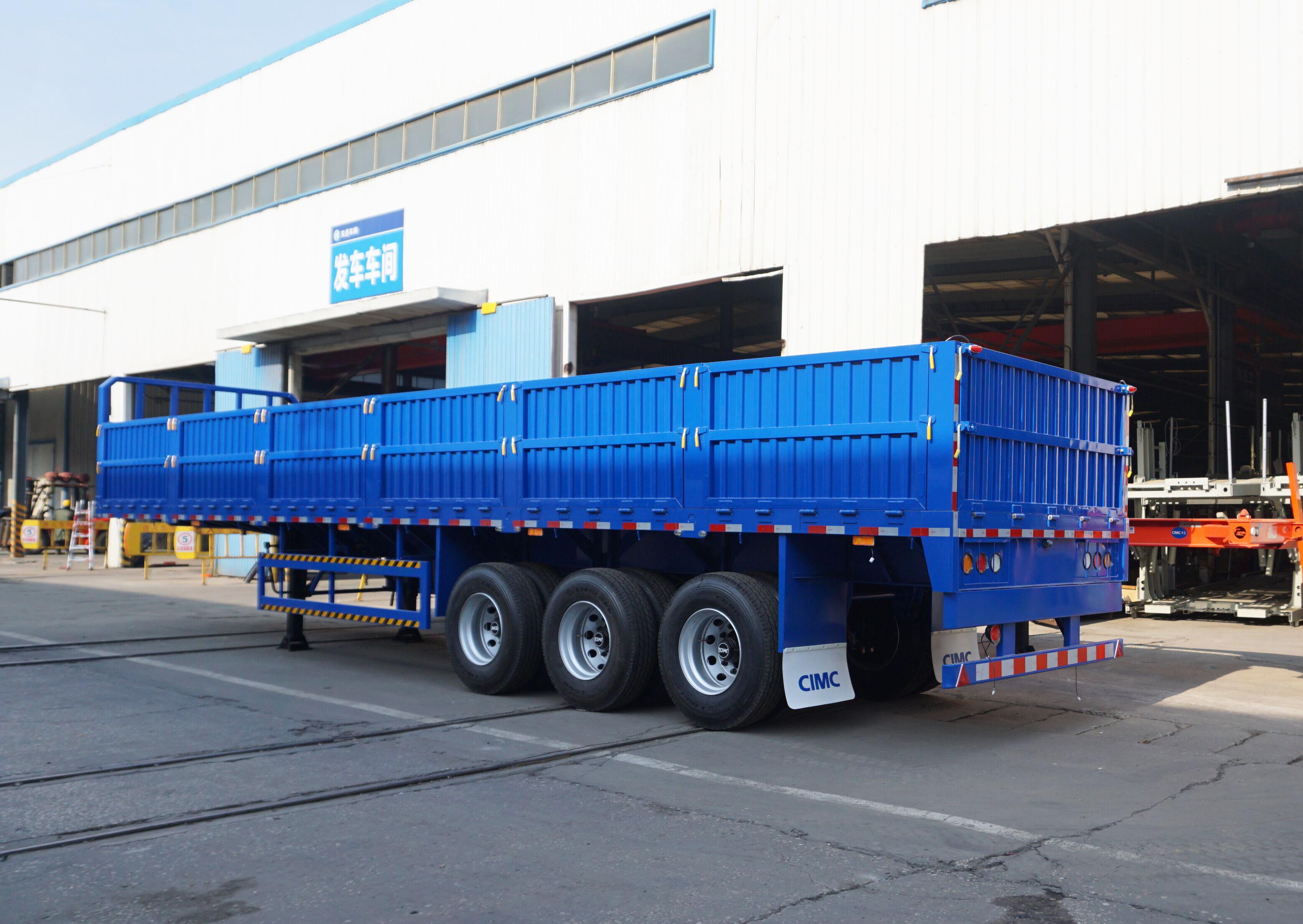 3 axles flat bed with side walls trailer
