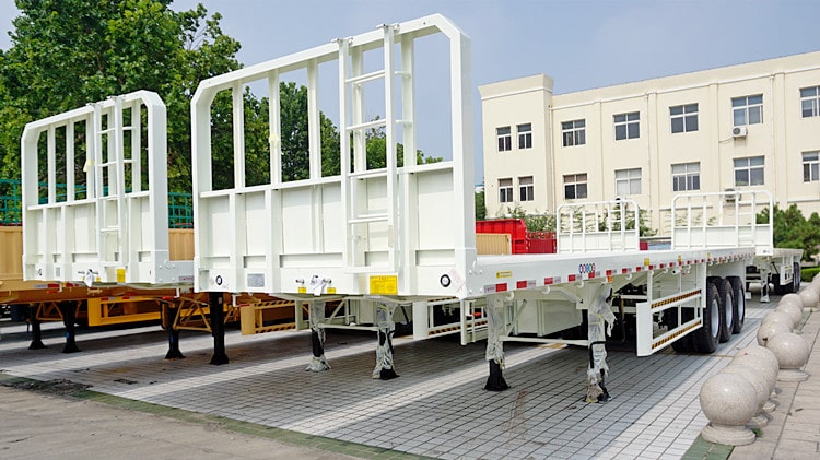 CIMC Tri Axle Flatbed Semi Trailer with Front Wall for Sale in Philippines