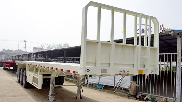 CIMC Tri Axle Flatbed Semi Trailer with Front Wall for Sale in Philippines