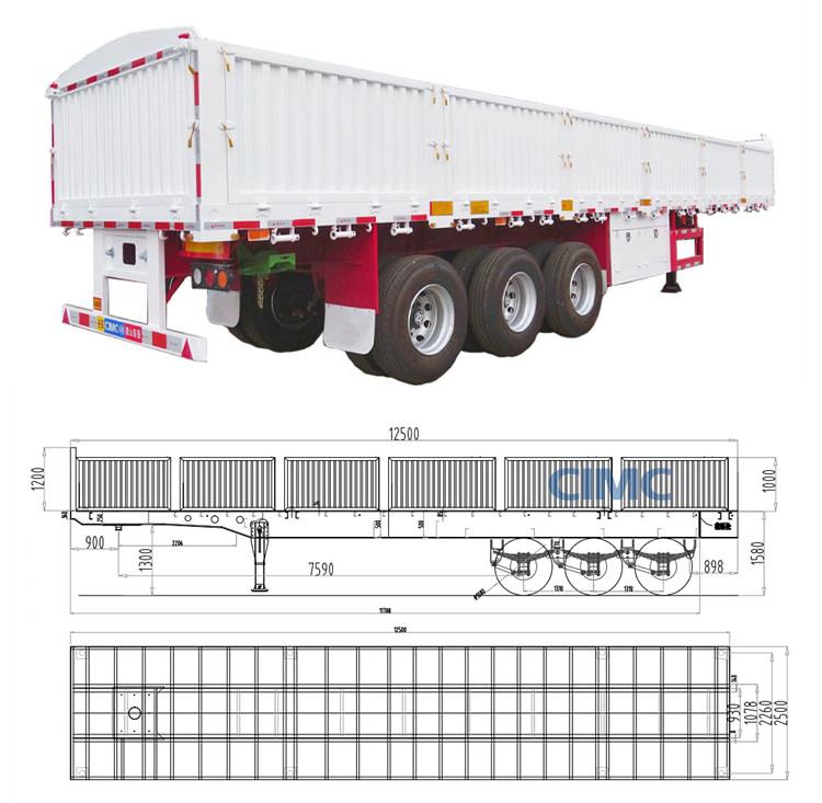 CIMC 60 Ton Drop Side Trailer for Sale in Malawi
