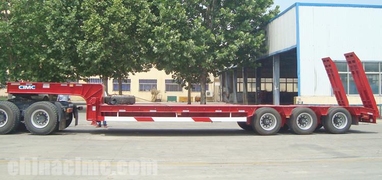CIMC Tri Axle 55 Ton Lowboy Trailer for Sale in Papua New Guinea