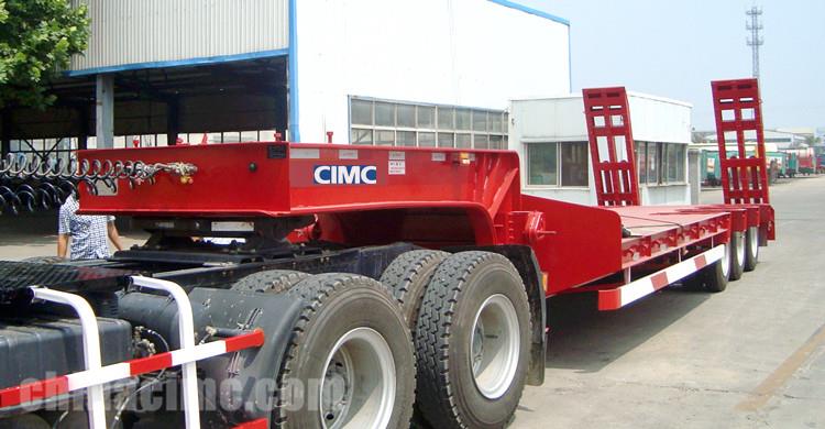 CIMC Tri Axle 55 Ton Lowboy Trailer for Sale in Papua New Guinea