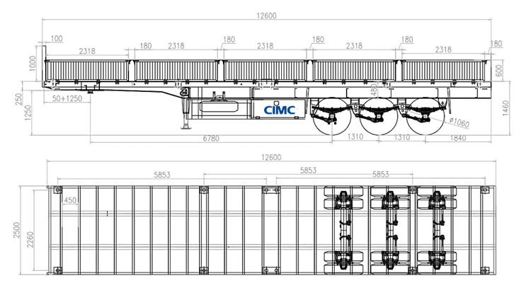 CIMC 600mm High Side Wall Trailer for Sale in Botswana