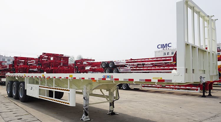 CIMC Tri Axle 40Ft Container Flatbed Trailer with Front Board for Sale in Mauritius