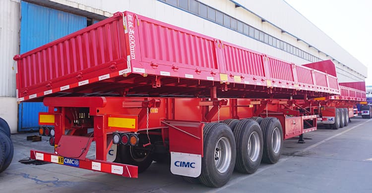 cimc 40t 3 axle side dump trialer for sale in ghana
