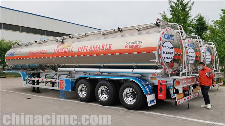 38000 Liters Aluminum Tanker Semi Trailer for Sale In Costa Rica