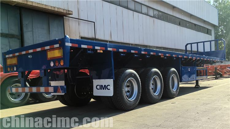 CIMC Tri Axle Flatbed Trailer with Front Wall for Sale In Congo