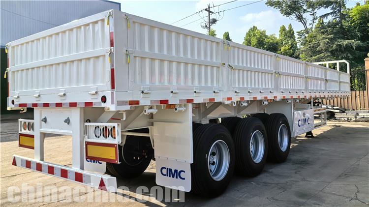 CIMC Tri Axle Flatbed with Side Wall Trailer for Sale In Zimbabwe Harare