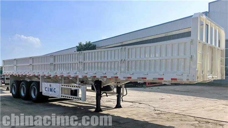CIMC Tri Axle Flatbed with Side Wall Trailer for Sale In Zimbabwe Harare