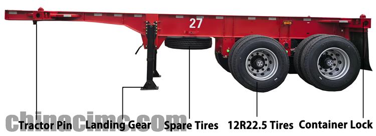 CIMC 2 Axle 20ft Skeletal Trailer for Sale In Guam