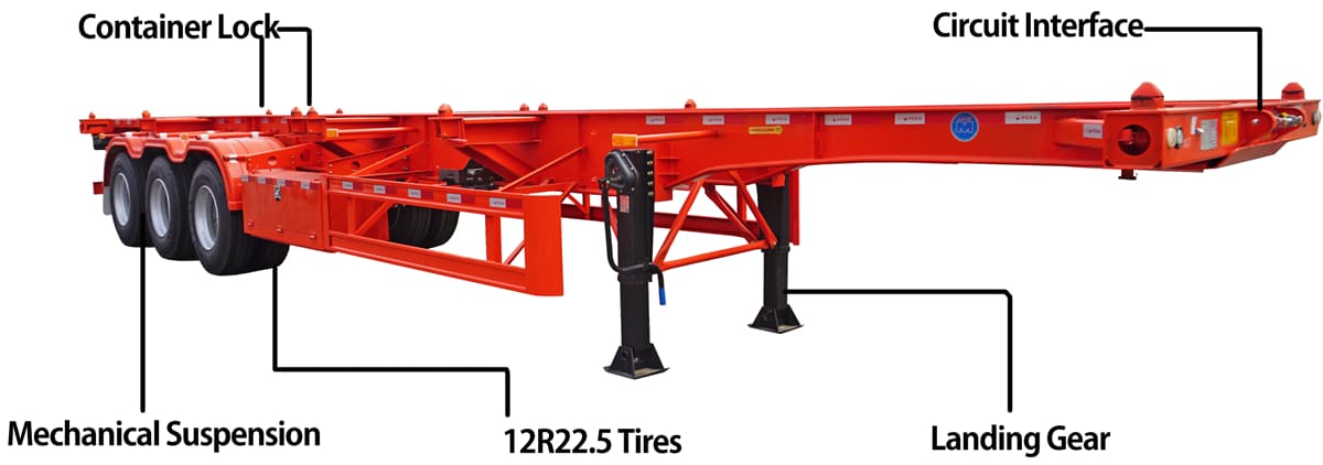 Advantage of 40 ft Skeleton Semi Trailer