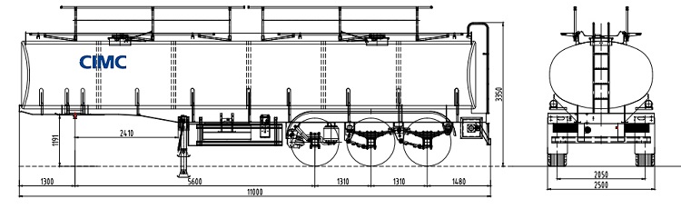 CIMC Aluminum Alloy Tanker Trailer drawing