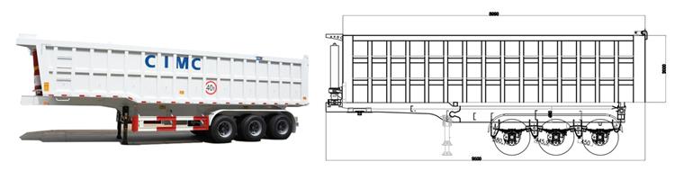 Semi Tipper Trailer for Sale | 40 Ton 50 Ton 60 Ton Tipper Semi Trailer Price