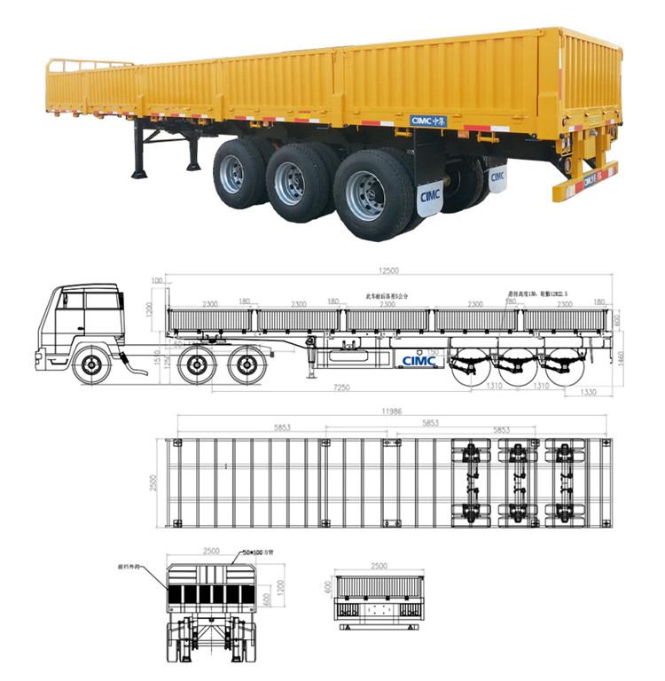 Triaxle With Boards - Drop Side Wall Semi Trailer Price