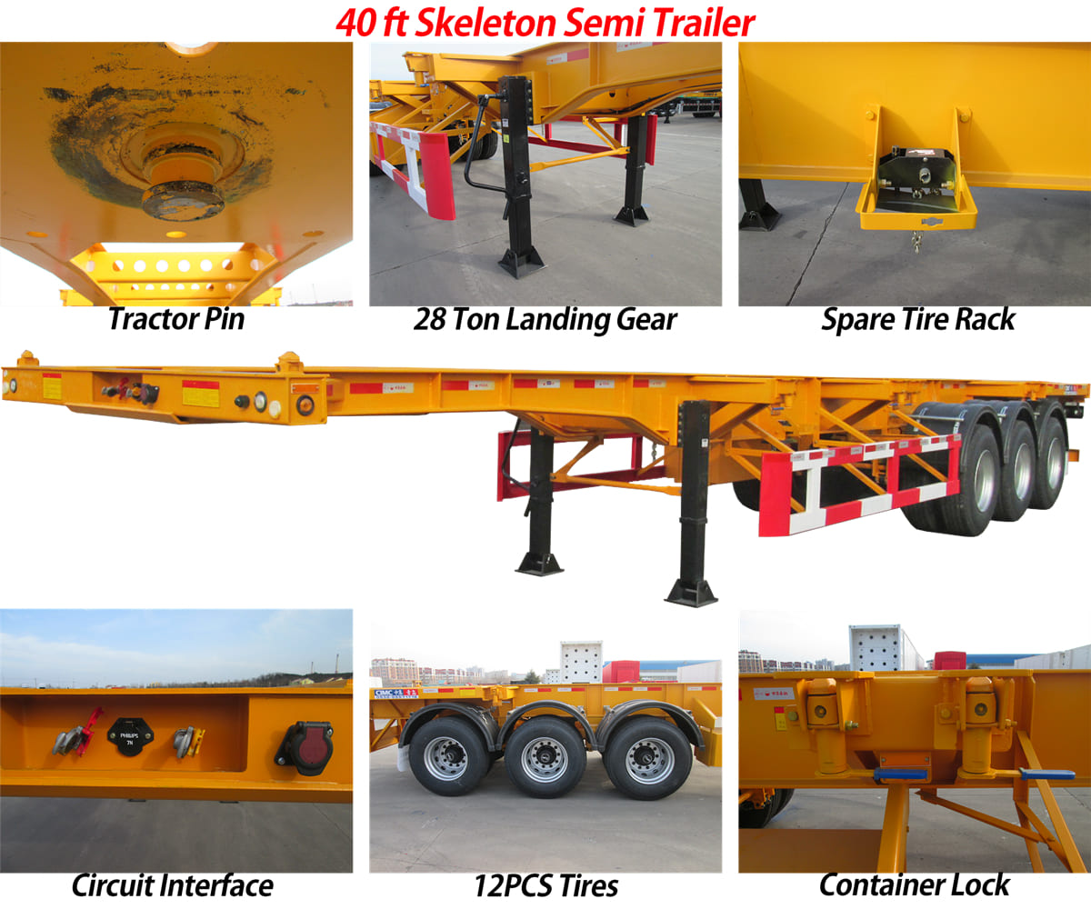 40 ft Skeleton Semi Trailer