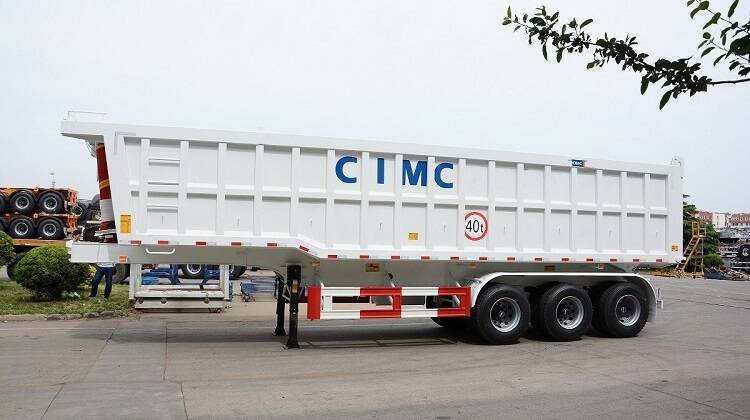 Flatbed tipping semi-trailer tractor tipper trailer