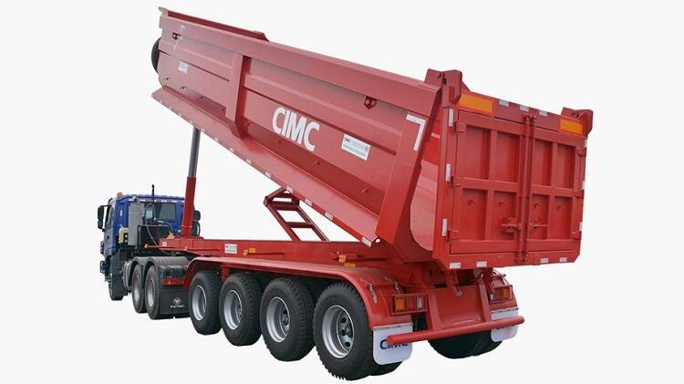 4 fuwa axles hydraulic dumper trailer
