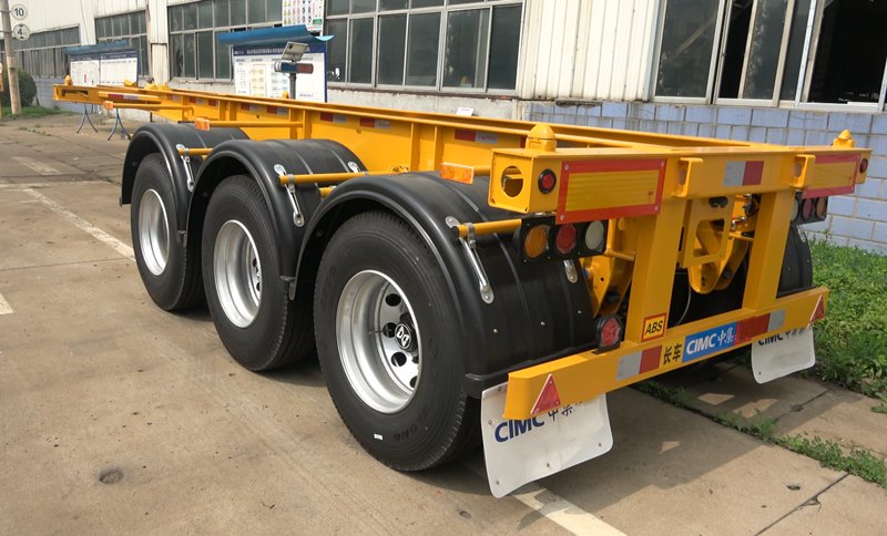 3 axle skeleton semi trailer
