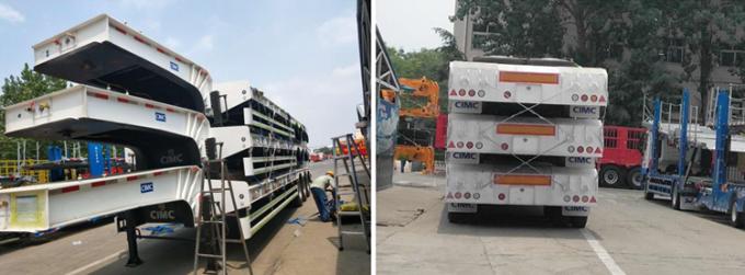 Tri Axle CIMC Extendable Semi Low Bed Truck Trailer for Sale