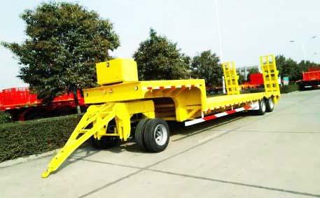 2 Axle Machine Carriers Lowbed Drawbar Trailer with Dolly for Sale