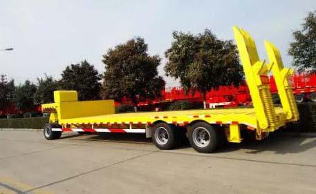 2 Axle Machine Carriers Lowbed Drawbar Trailer with Dolly for Sale