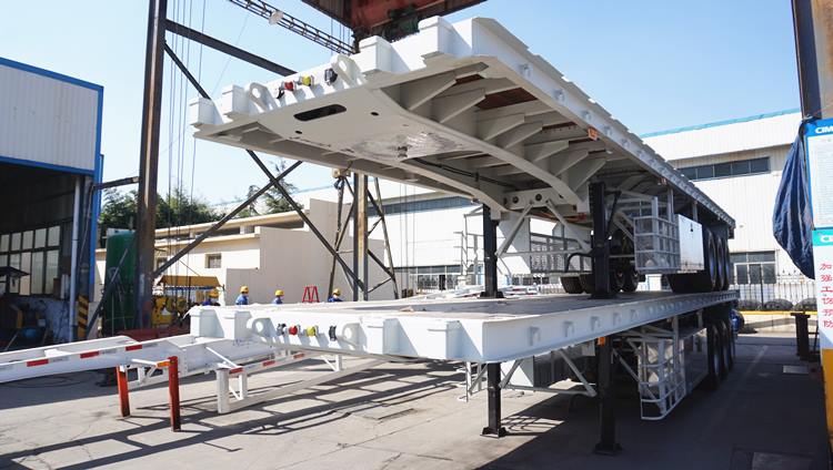 3 Axle 40ft Flatbed Container Trailer for Sale CIMC Manufacturer