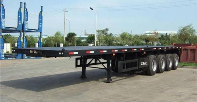 CIMC 4 Axle 48 Foot Flat Deck Container Flatbed Semi Trailer with Airbag Suspension