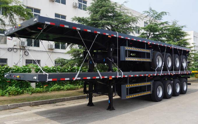 CIMC 4 Axle 48 Foot Flat Deck Container Flatbed Semi Trailer with Airbag Suspension