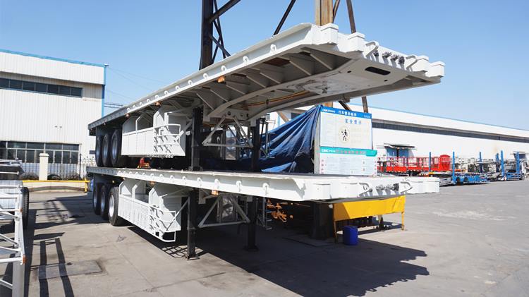3 Axle 40ft Flatbed Container Trailer for Sale CIMC Manufacturer