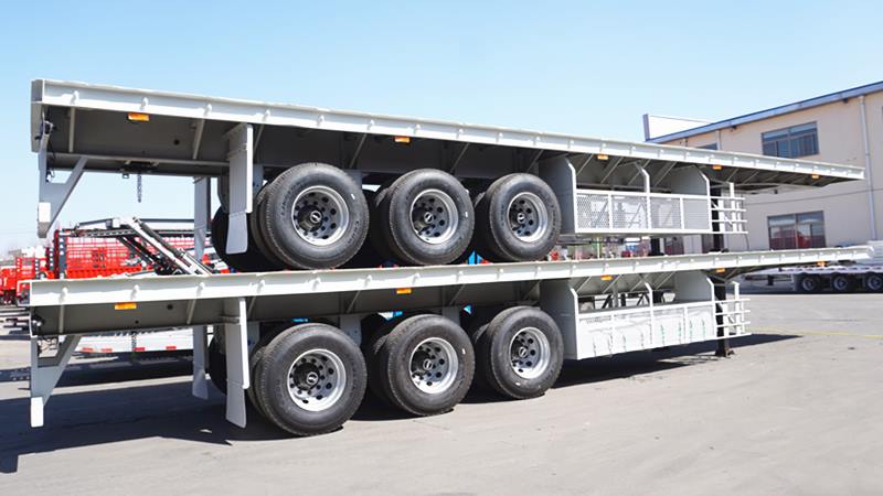 3 Axle 40ft Flatbed Container Trailer for Sale CIMC Manufacturer