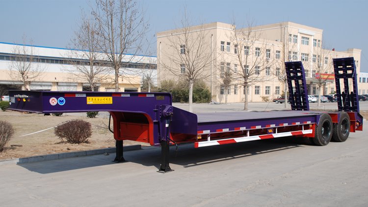 2 Axle Semi Low Loader Trailer for Sale