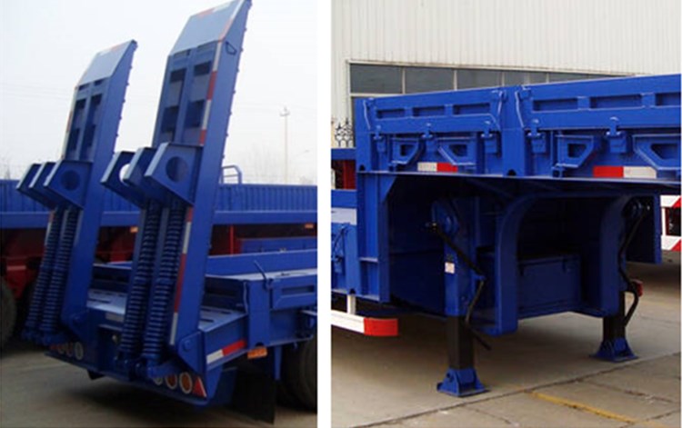 Details of 2 axle low bed trailer