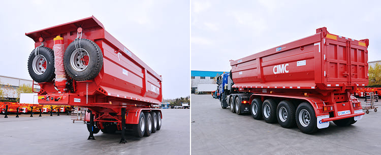 4 axles 35 cubic rear semi tipper trailer