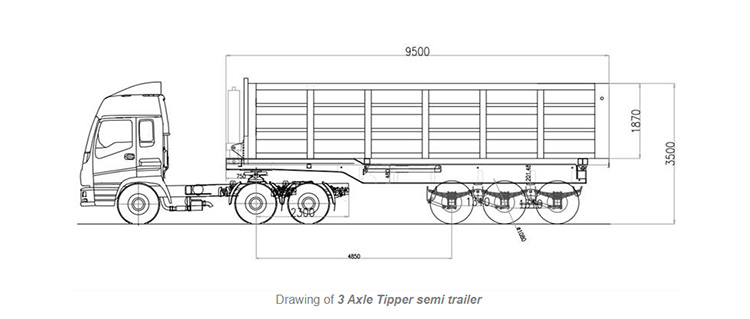  tri axles 30CBM hydraulic semi tipper trailer