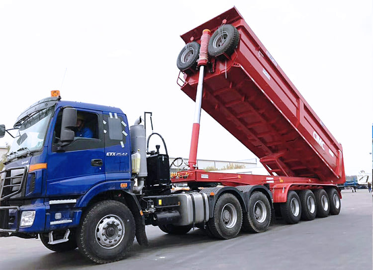 4 axles 35 cubic rear semi tipper trailer