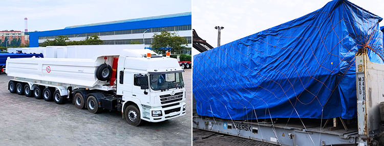 6 axle 100t rear semi tipper trailer