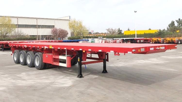 Container Carrier Trailer | 4 Axle 40Ft Flatbed Semi Trailer 