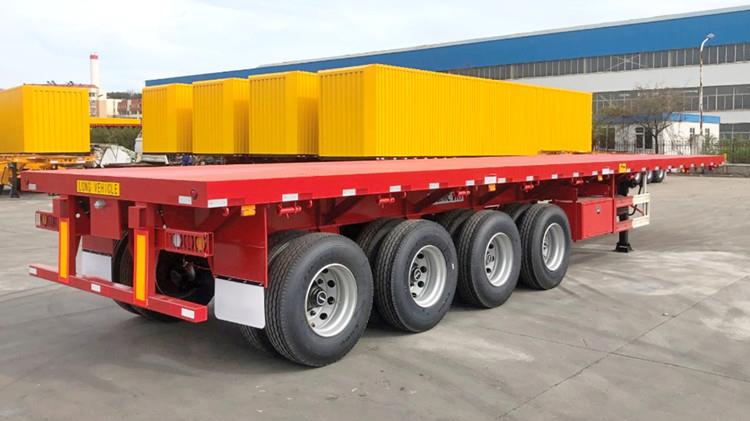 Container Carrier Trailer | 4 Axle 40Ft Flatbed Semi Trailer 