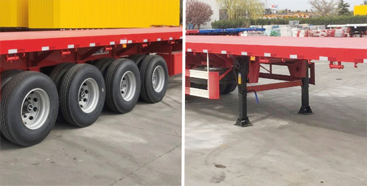 Container Carrier Trailer | 4 Axle 40Ft Flatbed Semi Trailer 