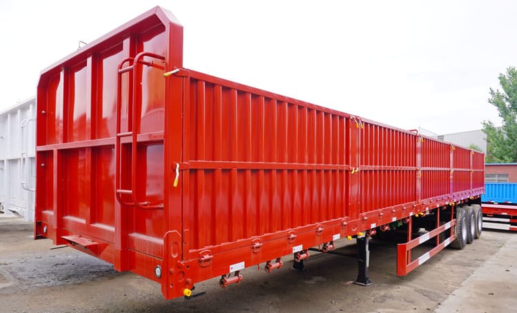Triaxle with Boards Flatbed Trailer with Side Walls 