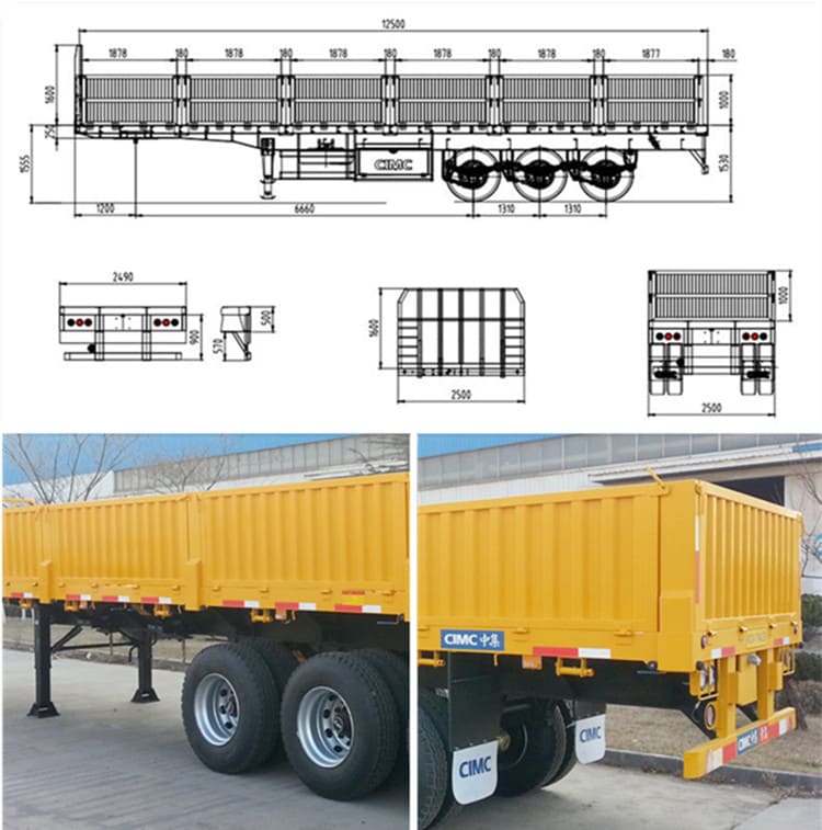 China 40 Foot Side Wall Semi Trailer for Container or Cargo