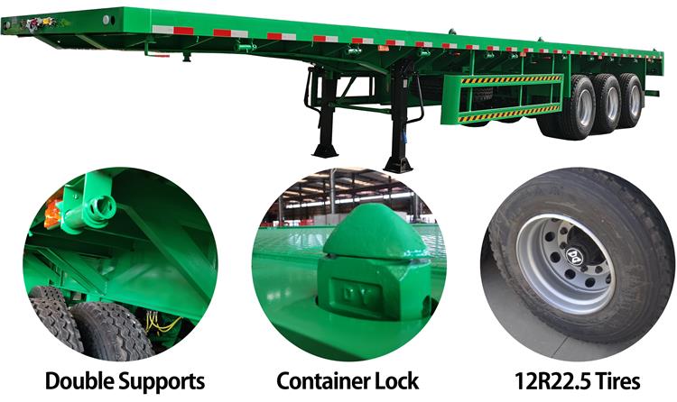 CIMC Semi Trailer Tri Axle Flatbed Trailer for Sale Flat Deck Trailer In Jamaica