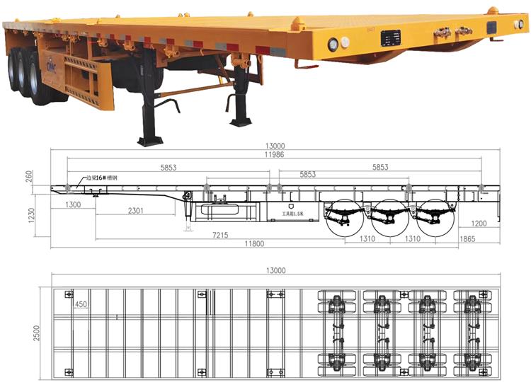 CIMC 40 ft Flatbed Trailer for Sale | 40 foot Flatbed Container Semi Trailer for Sale