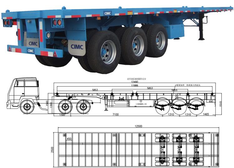 CIMC Flatbed Tri Axle Trailer for Sale In Zimbabwe | CIMC Trailers for Sale