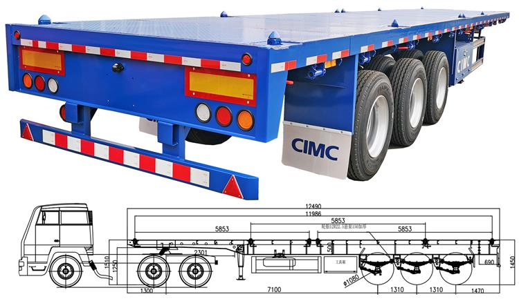 Three Axle Flatbed Trailer 3 Axle Flatbed Semi Trailer for Sale In Nigeria - CIMC Trailer