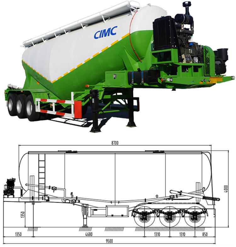 CIMC Cement Tanker Truck Trailer for Sale Price | Cement Powder Tanker Silo Trailer for Sale