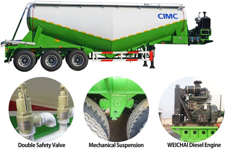 CIMC Cement Tanker Truck Trailer for Sale Price | Cement Powder Tanker Silo Trailer for Sale